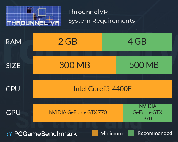 ThrounnelVR System Requirements PC Graph - Can I Run ThrounnelVR ThrounnelVR System Requirements PC Graph - Can I Run ThrounnelVR