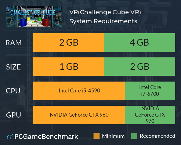 挑战立方VR(Challenge Cube VR) System Requirements PC Graph - Can I Run 挑战立方VR(Challenge Cube VR)