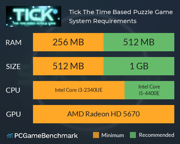 Tick: The Time Based Puzzle Game System Requirements PC Graph - Can I Run Tick: The Time Based Puzzle Game Tick: The Time Based Puzzle Game System Requirements PC Graph - Can I Run Tick: The Time Based Puzzle Game