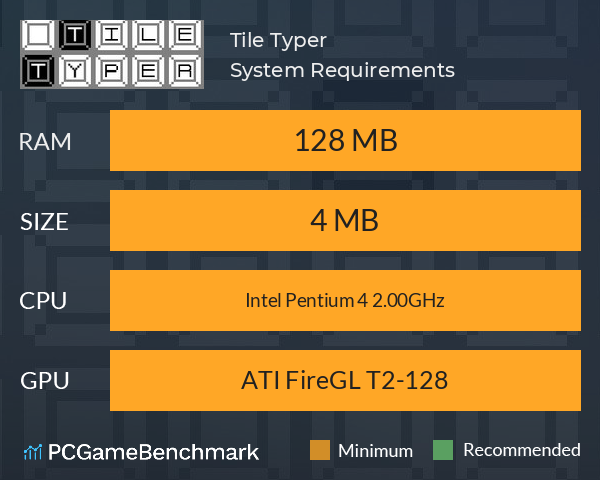 Tile Typer System Requirements PC Graph - Can I Run Tile Typer
