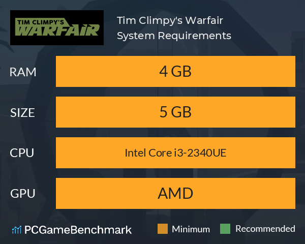 Tim Climpy's Warfair System Requirements PC Graph - Can I Run Tim Climpy's Warfair Tim Climpy's Warfair System Requirements PC Graph - Can I Run Tim Climpy's Warfair