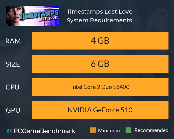 Timestamps: Lost Love System Requirements PC Graph - Can I Run Timestamps: Lost Love Timestamps: Lost Love System Requirements PC Graph - Can I Run Timestamps: Lost Love