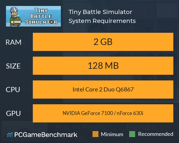 Tiny Battle Simulator System Requirements PC Graph - Can I Run Tiny Battle Simulator Tiny Battle Simulator System Requirements PC Graph - Can I Run Tiny Battle Simulator