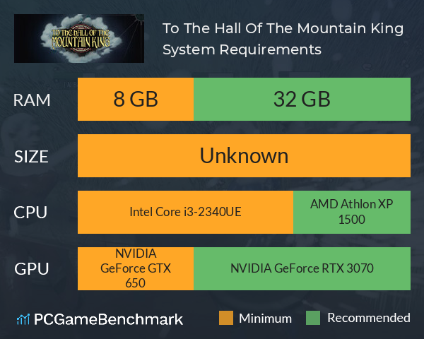 To The Hall Of The Mountain King System Requirements PC Graph - Can I Run To The Hall Of The Mountain King To The Hall Of The Mountain King System Requirements PC Graph - Can I Run To The Hall Of The Mountain King