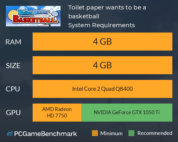 Toilet paper wants to be a basketball System Requirements PC Graph - Can I Run Toilet paper wants to be a basketball Toilet paper wants to be a basketball System Requirements PC Graph - Can I Run Toilet paper wants to be a basketball