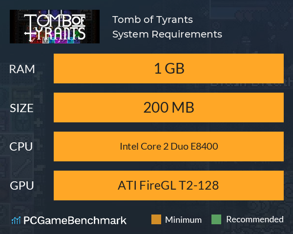 Tomb of Tyrants System Requirements PC Graph - Can I Run Tomb of Tyrants