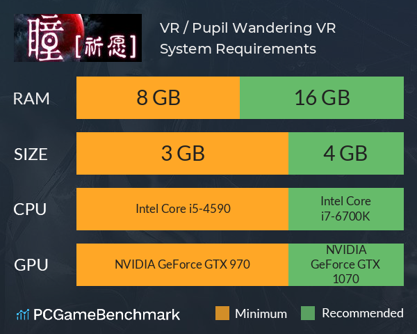 瞳:祈愿 VR / Pupil: Wandering VR System Requirements PC Graph - Can I Run 瞳:祈愿 VR / Pupil: Wandering VR 瞳:祈愿 VR / Pupil: Wandering VR System Requirements PC Graph - Can I Run 瞳:祈愿 VR / Pupil: Wandering VR