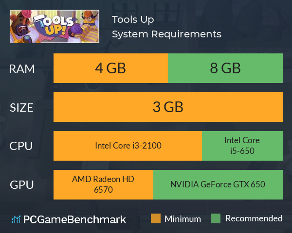 Tools Up! System Requirements PC Graph - Can I Run Tools Up!