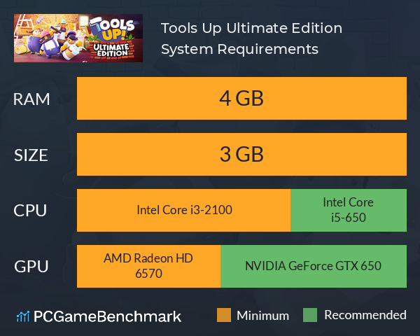 Tools Up! Ultimate Edition System Requirements PC Graph - Can I Run Tools Up! Ultimate Edition