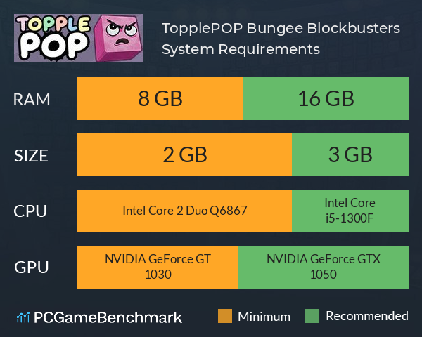 TopplePOP: Bungee Blockbusters System Requirements PC Graph - Can I Run TopplePOP: Bungee Blockbusters TopplePOP: Bungee Blockbusters System Requirements PC Graph - Can I Run TopplePOP: Bungee Blockbusters