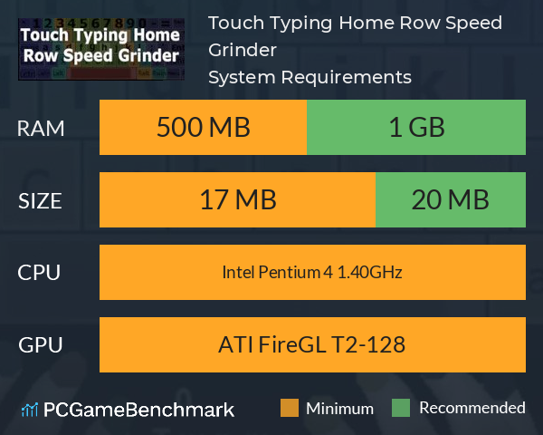 Touch Typing Home Row Speed Grinder System Requirements PC Graph - Can I Run Touch Typing Home Row Speed Grinder Touch Typing Home Row Speed Grinder System Requirements PC Graph - Can I Run Touch Typing Home Row Speed Grinder