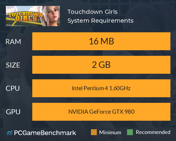 Touchdown Girls System Requirements PC Graph - Can I Run Touchdown Girls