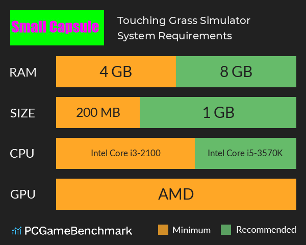 Touching Grass Simulator System Requirements PC Graph - Can I Run Touching Grass Simulator Touching Grass Simulator System Requirements PC Graph - Can I Run Touching Grass Simulator