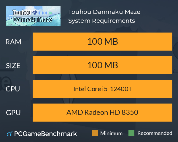 Touhou Danmaku Maze System Requirements PC Graph - Can I Run Touhou Danmaku Maze Touhou Danmaku Maze System Requirements PC Graph - Can I Run Touhou Danmaku Maze