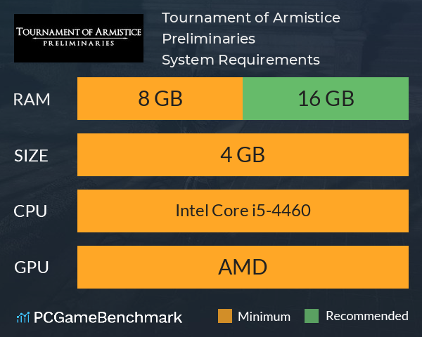 Tournament of Armistice: Preliminaries System Requirements PC Graph - Can I Run Tournament of Armistice: Preliminaries Tournament of Armistice: Preliminaries System Requirements PC Graph - Can I Run Tournament of Armistice: Preliminaries