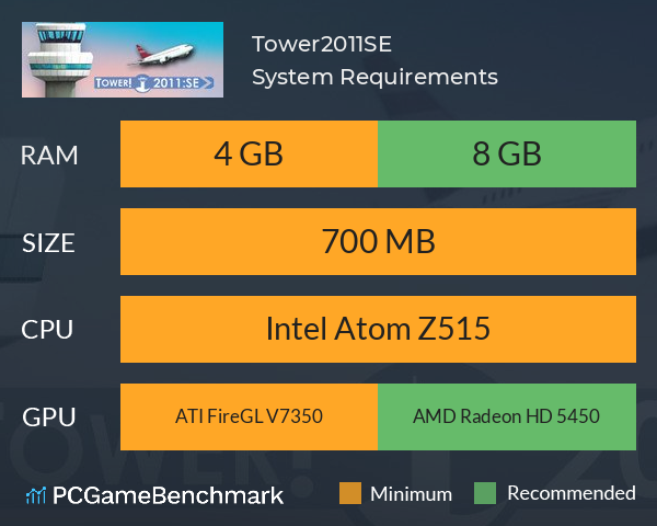 Tower!2011:SE System Requirements PC Graph - Can I Run Tower!2011:SE Tower!2011:SE System Requirements PC Graph - Can I Run Tower!2011:SE