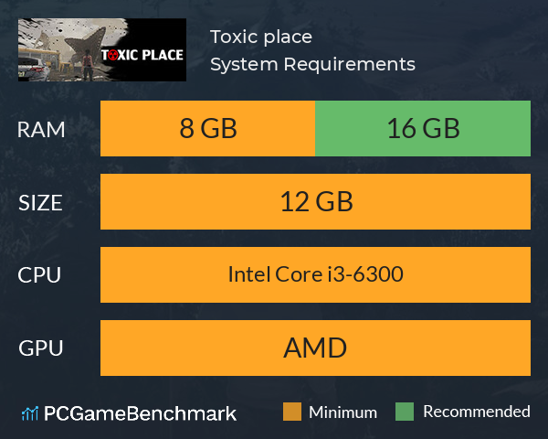 Toxic place System Requirements PC Graph - Can I Run Toxic place Toxic place System Requirements PC Graph - Can I Run Toxic place