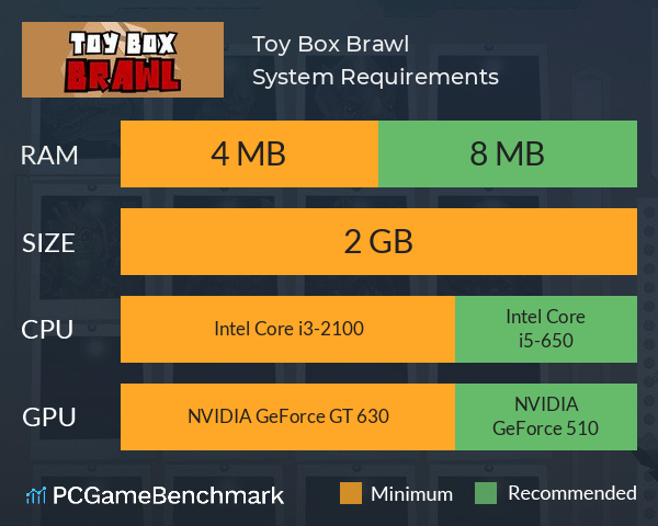 Toy Box Brawl System Requirements PC Graph - Can I Run Toy Box Brawl Toy Box Brawl System Requirements PC Graph - Can I Run Toy Box Brawl