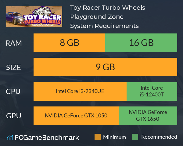 Toy Racer Turbo Wheels: Playground Zone System Requirements PC Graph - Can I Run Toy Racer Turbo Wheels: Playground Zone Toy Racer Turbo Wheels: Playground Zone System Requirements PC Graph - Can I Run Toy Racer Turbo Wheels: Playground Zone