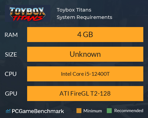 Toybox Titans System Requirements PC Graph - Can I Run Toybox Titans Toybox Titans System Requirements PC Graph - Can I Run Toybox Titans