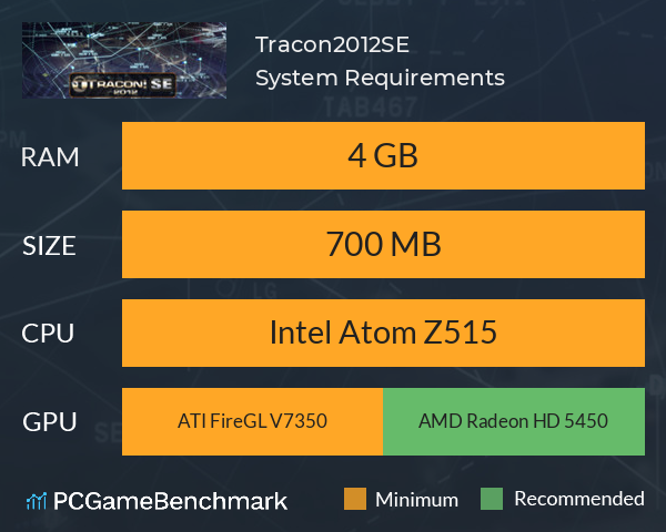 Tracon!2012:SE System Requirements PC Graph - Can I Run Tracon!2012:SE