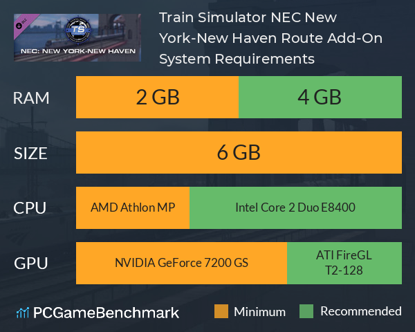 Train Simulator: NEC: New York-New Haven Route Add-On System Requirements PC Graph - Can I Run Train Simulator: NEC: New York-New Haven Route Add-On