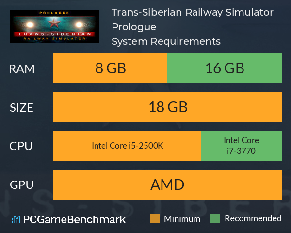 Trans-Siberian Railway Simulator: Prologue System Requirements PC Graph - Can I Run Trans-Siberian Railway Simulator: Prologue Trans-Siberian Railway Simulator: Prologue System Requirements PC Graph - Can I Run Trans-Siberian Railway Simulator: Prologue