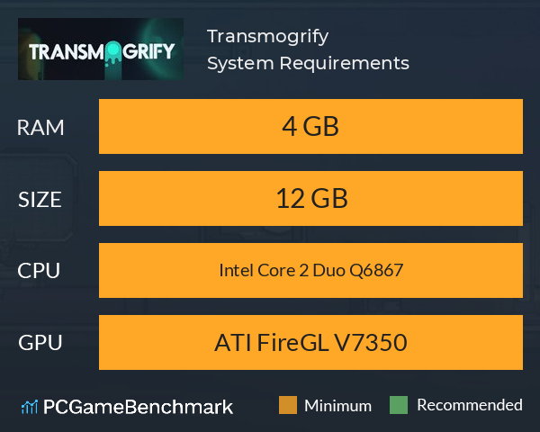 Transmogrify System Requirements PC Graph - Can I Run Transmogrify Transmogrify System Requirements PC Graph - Can I Run Transmogrify