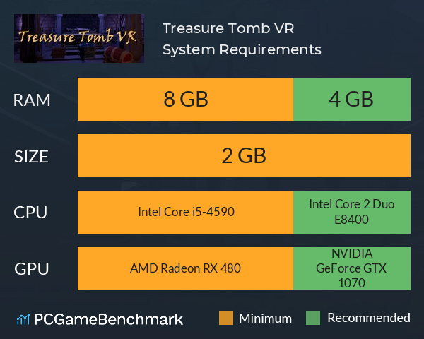 Treasure Tomb VR System Requirements PC Graph - Can I Run Treasure Tomb VR