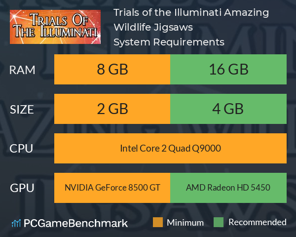 Trials of the Illuminati: Amazing Wildlife Jigsaws System Requirements PC Graph - Can I Run Trials of the Illuminati: Amazing Wildlife Jigsaws Trials of the Illuminati: Amazing Wildlife Jigsaws System Requirements PC Graph - Can I Run Trials of the Illuminati: Amazing Wildlife Jigsaws