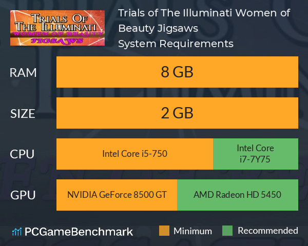 Trials of The Illuminati: Women of Beauty Jigsaws System Requirements PC Graph - Can I Run Trials of The Illuminati: Women of Beauty Jigsaws