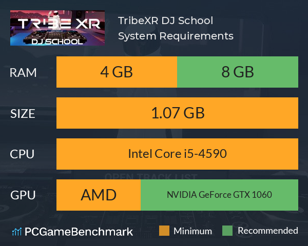 TribeXR DJ School System Requirements PC Graph - Can I Run TribeXR DJ School