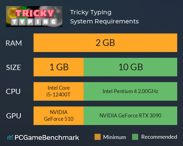 Tricky Typing System Requirements PC Graph - Can I Run Tricky Typing Tricky Typing System Requirements PC Graph - Can I Run Tricky Typing
