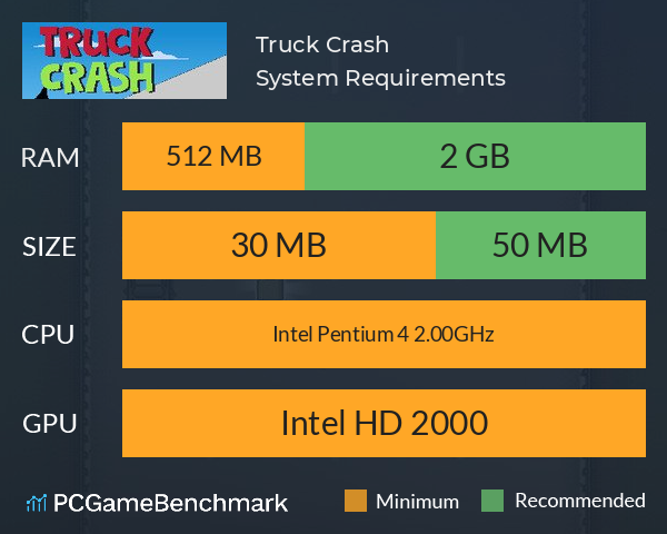 Truck Crash System Requirements PC Graph - Can I Run Truck Crash