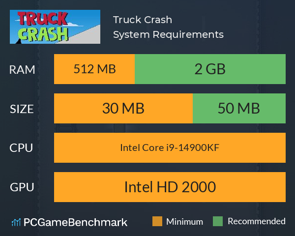 Truck Crash System Requirements PC Graph - Can I Run Truck Crash