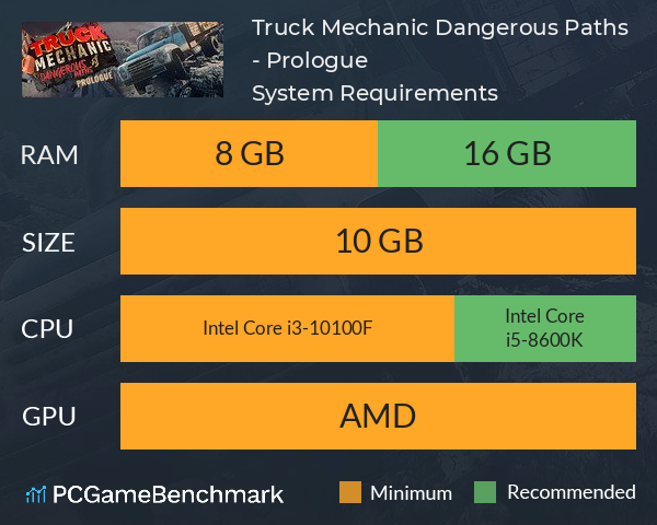 Truck Mechanic: Dangerous Paths - Prologue System Requirements PC Graph - Can I Run Truck Mechanic: Dangerous Paths - Prologue Truck Mechanic: Dangerous Paths - Prologue System Requirements PC Graph - Can I Run Truck Mechanic: Dangerous Paths - Prologue