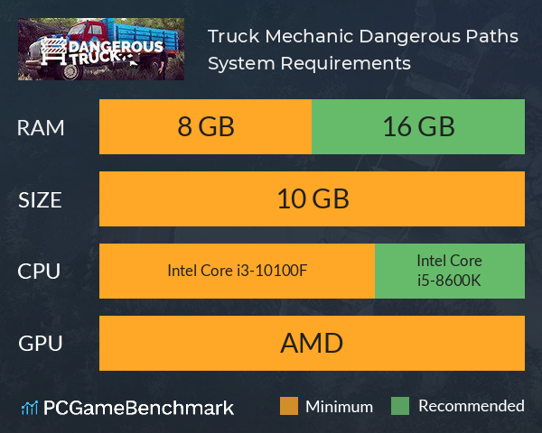 Truck Mechanic: Dangerous Paths System Requirements PC Graph - Can I Run Truck Mechanic: Dangerous Paths
