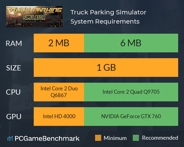 Truck Parking Simulator System Requirements PC Graph - Can I Run Truck Parking Simulator