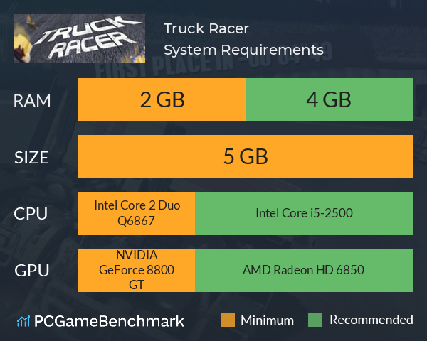 Truck Racer System Requirements PC Graph - Can I Run Truck Racer