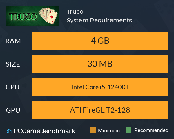 Truco System Requirements PC Graph - Can I Run Truco Truco System Requirements PC Graph - Can I Run Truco