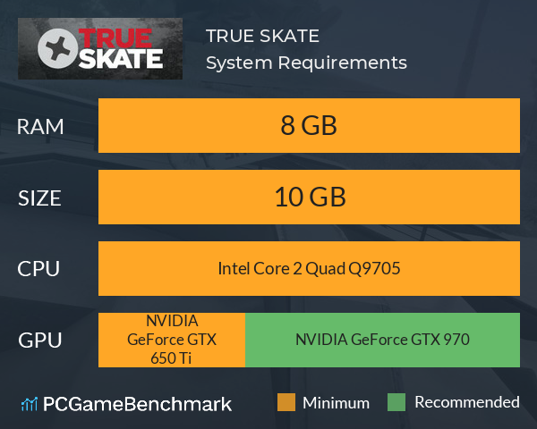 TRUE SKATE™ System Requirements - Can I Run It? - PCGameBenchmark