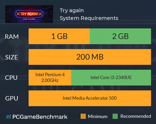 Try again! System Requirements PC Graph - Can I Run Try again! Try again! System Requirements PC Graph - Can I Run Try again!