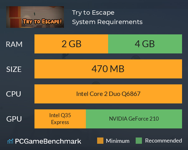Try to Escape! System Requirements PC Graph - Can I Run Try to Escape! Try to Escape! System Requirements PC Graph - Can I Run Try to Escape!