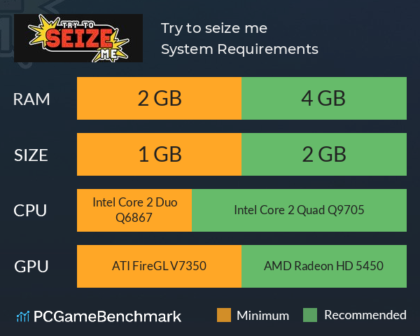 Try to seize me System Requirements PC Graph - Can I Run Try to seize me Try to seize me System Requirements PC Graph - Can I Run Try to seize me