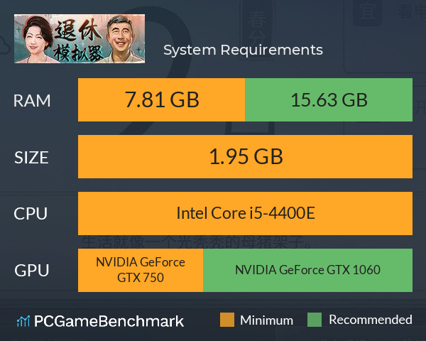 退休模拟器 System Requirements PC Graph - Can I Run 退休模拟器 退休模拟器 System Requirements PC Graph - Can I Run 退休模拟器