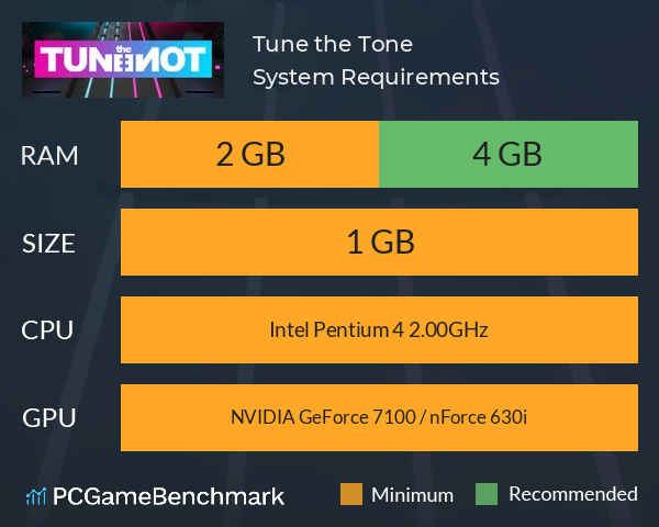 Tune the Tone System Requirements PC Graph - Can I Run Tune the Tone