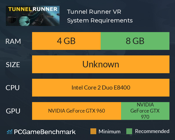Tunnel Runner VR System Requirements PC Graph - Can I Run Tunnel Runner VR Tunnel Runner VR System Requirements PC Graph - Can I Run Tunnel Runner VR
