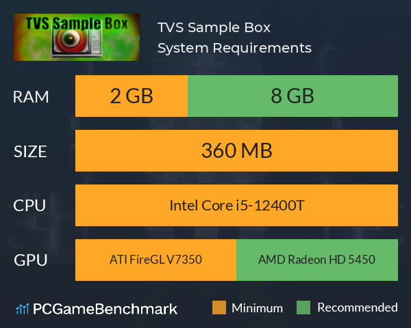 TVS Sample Box System Requirements PC Graph - Can I Run TVS Sample Box