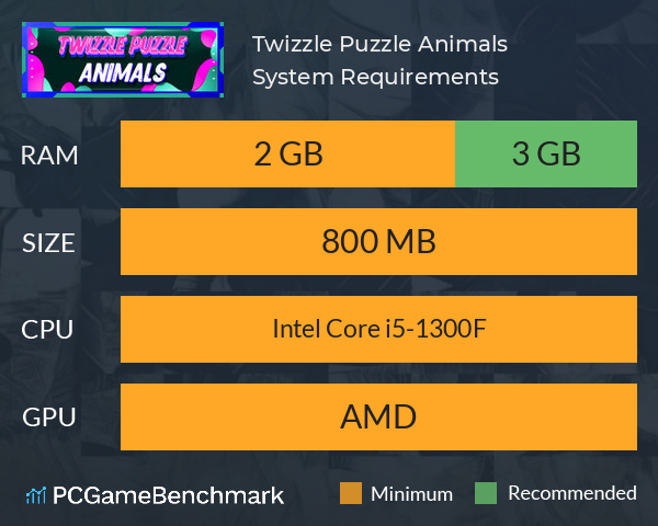 Twizzle Puzzle: Animals System Requirements PC Graph - Can I Run Twizzle Puzzle: Animals Twizzle Puzzle: Animals System Requirements PC Graph - Can I Run Twizzle Puzzle: Animals