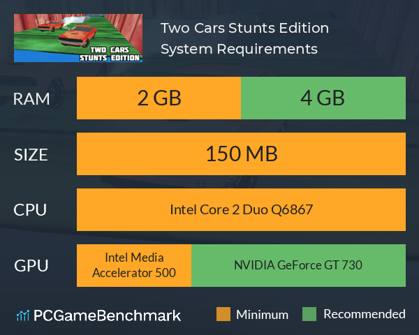 Two Cars Stunts Edition System Requirements PC Graph - Can I Run Two Cars Stunts Edition Two Cars Stunts Edition System Requirements PC Graph - Can I Run Two Cars Stunts Edition